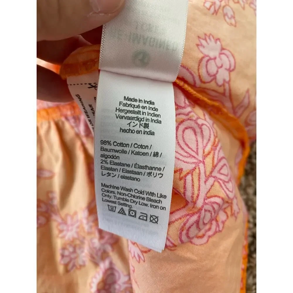 J.Crew Floral Mini Dress Size 12 Orange Pink Bold Print Romantic Cottagecore - Picture 12 of 12